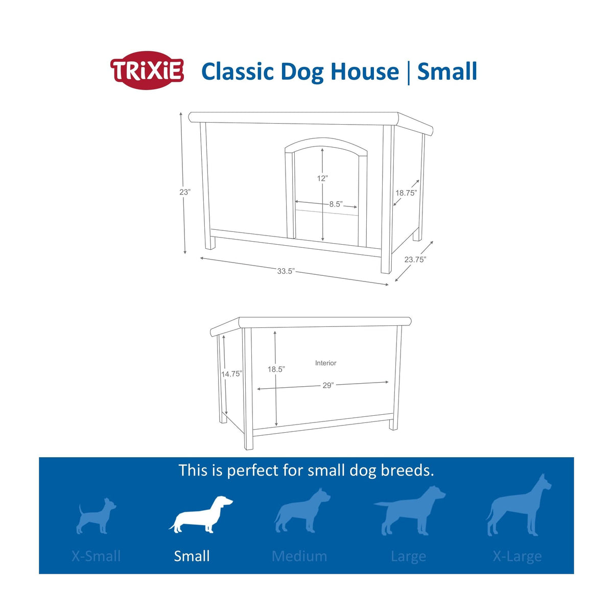 TRIXIE Small / Gray / Traditional Dog Houses