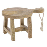 Display Riser with Cutting Board Shape Round Mango Wood - 9 2/5"L x 61/2"W x 5 4/5"H by HUBERT – Wood, Natural, Model 40621