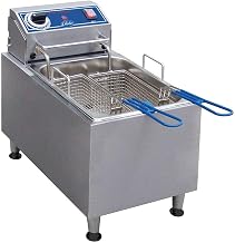 Globe PF10E, 10-Pound Electric Countertop Fryer, 120v, 1700-Watt, Stainless Steel Construction, NSF Certified, Adjustable Thermostat, Includes 2 Nickel-Plated Baskets, Compact for Commercial Kitchens