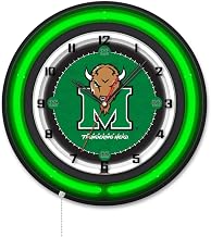 Holland Bar Stool Clk19BKMrshll NCAA 19 in. Dia. Marshall University Double Neon Wall Clock Black