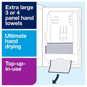 Xpress Multifold Hand Towel Dispenser White H by Tork – 11.9 x 17.5 x 4 inches, Plastic, White, Model 553020