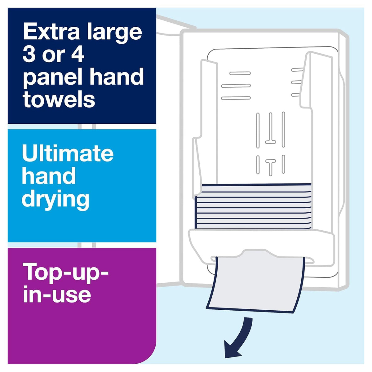 Xpress Multifold Hand Towel Dispenser White H by Tork – 11.9 x 17.5 x 4 inches, Plastic, White, Model 553020