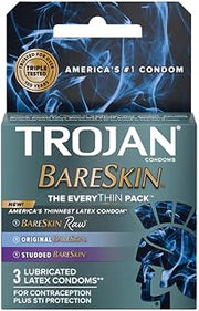 TROJAN Bareskin Everythin Condom - Variety Pack of 3