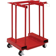 Mobile Forkliftable Cylinder Storage Caddy with by Global Industrial – 34 inches (W) x 46 inches (H) x 23 inches (D), Alloy Steel, Red, Model 270217C