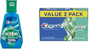 Scope Outlast Mouthwash Long Lasting Peppermint with Crest Complete Whitening + Scope Toothpaste, Minty Fresh, 5.4 Ounce Triple Pack