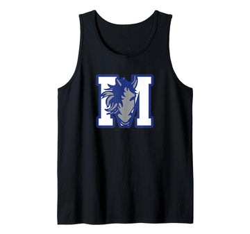 Curtis-Tufts M Mustang Tank Top by Curtis-Tufts High School, Medford, MA 02155 – Black, Model CR4G7H8P3WX