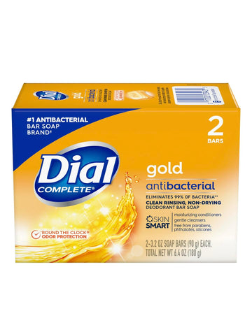 Gold Antibacterial Deodorant Soap by Dial – 3.2 Ounce (Pack of 2), Pack of 2
