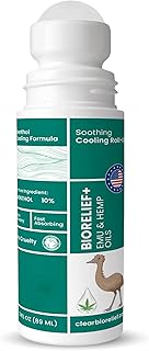 Bio-Relief Pain Relief Roll On for Maximum Strength w/Emu | Emu Oil Skin Care Roller for Neck, Shoulders & Body, Easy Glide Roll On, Lightweight Non-Greasy, Portable Self-Care Roller