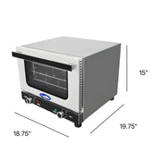 CookRite Countertop Electric Convection Oven for Hotel Diner Baking by Atosa – 18.75"W x 19.75"D x 15"H, Stainless Steel, Silver, Model CTCO-25