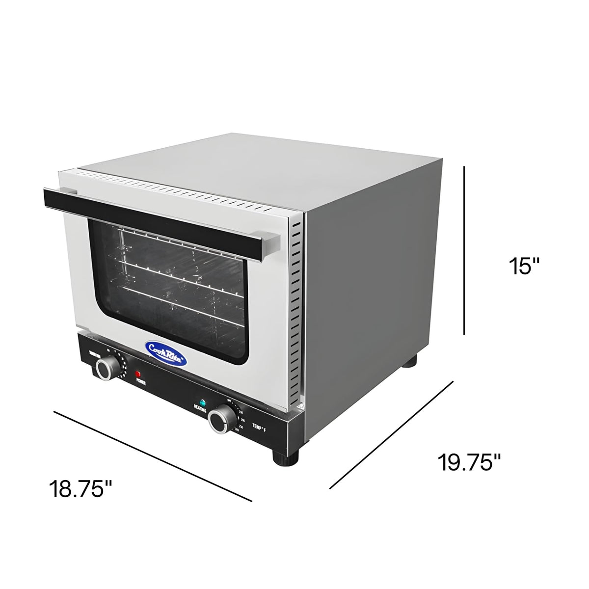 CookRite Countertop Electric Convection Oven for Hotel Diner Baking by Atosa – 18.75"W x 19.75"D x 15"H, Stainless Steel, Silver, Model CTCO-25