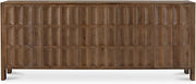 Roland Sideboard, Solid Oak, Carved Groove Front, Exposed Joinery, Stain Resistant, Brown