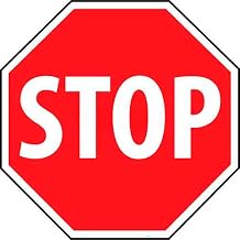 NMC Traffic Sign, Stop Sign, 18" X 18", White/Red, TM34R