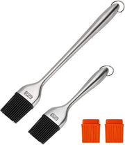 RWM Basting Brush Set, Stainless Steel Handle with Silicone Heads, Orange