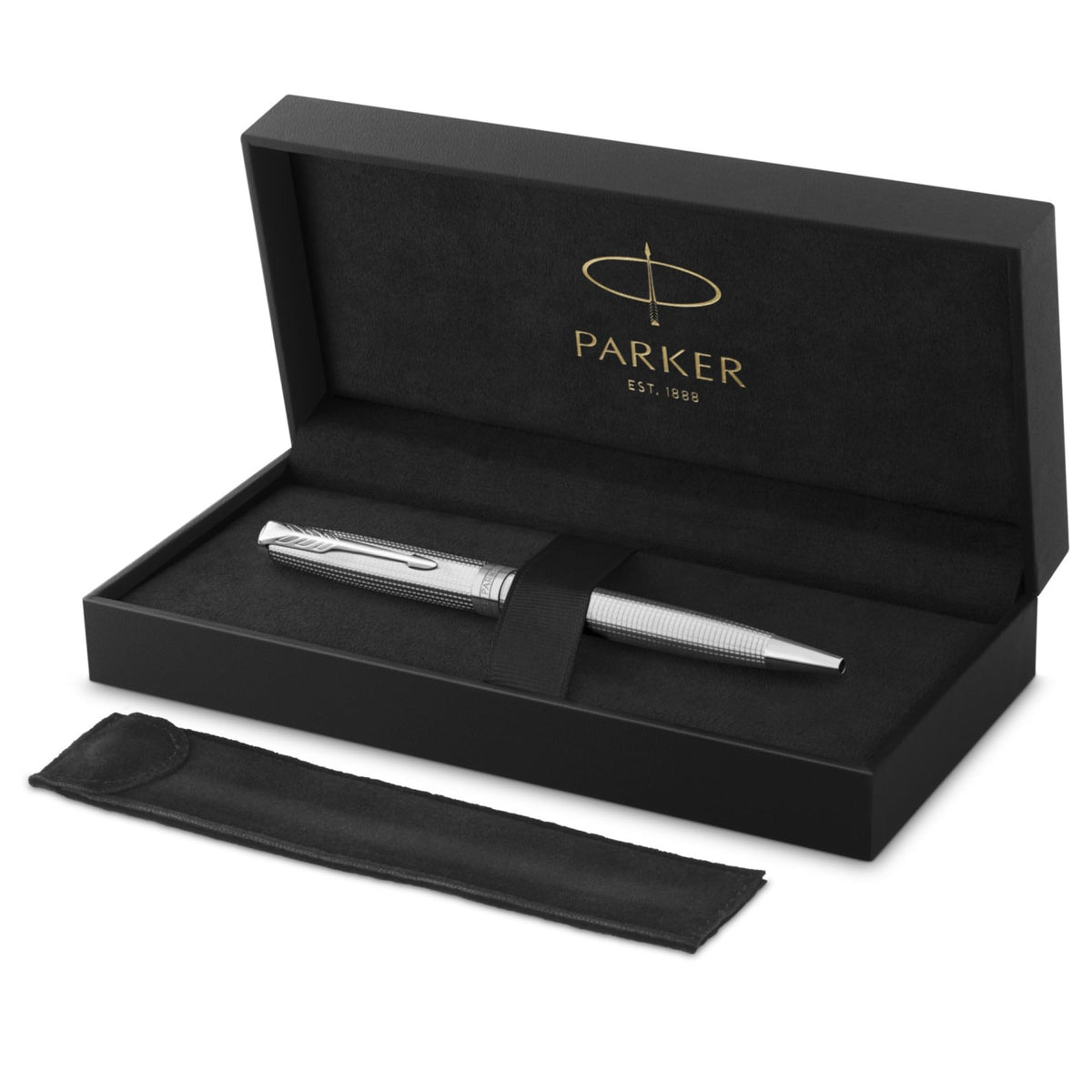 Sonnet Ballpoint Pen - Ciselé Palladium - Chrome Trim (Special Edition) by Parker – 1 Count (Pack of 1), Chrome White, Model 2209263