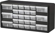 Akro-Mils 26-Drawer Plastic Storage Cabinet, 20"W x 6"D x 10"H, Black
