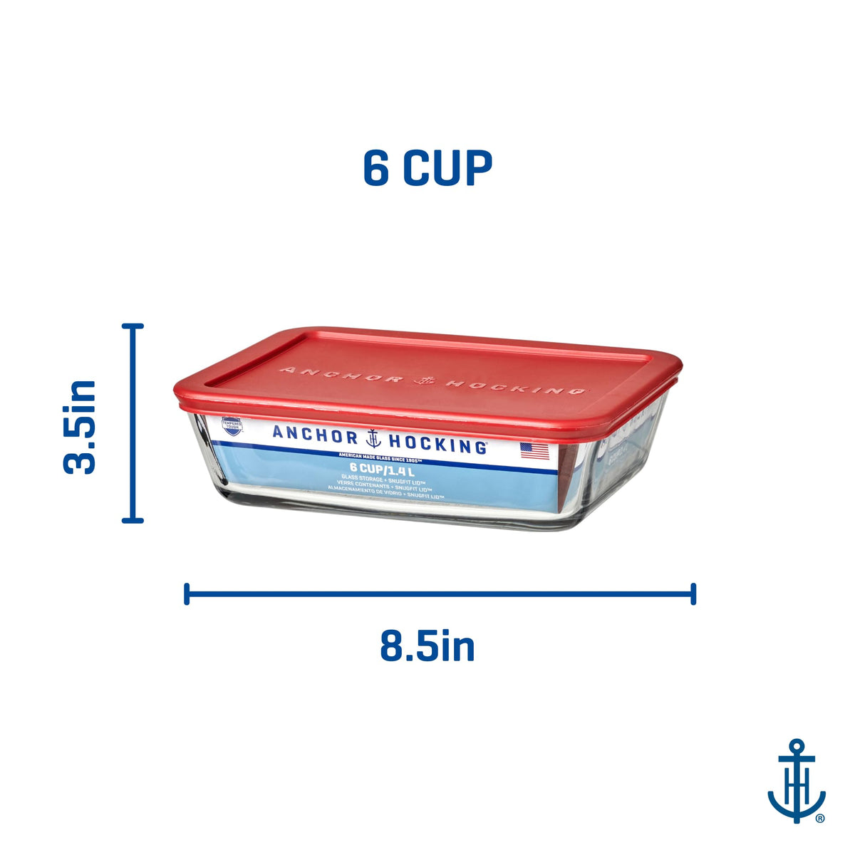 Anchor Hocking Red / Large / 6.0 cups Container Sets