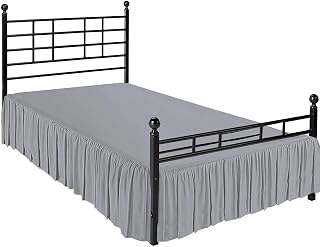 Dust Ruffled Bed Skirt with Split Corners 100% Microfiber Bed Skirt with Platform Three Sided Coverage Silver King Bed Skirt -21 Inch Drop Tailored Fit Dust Ruffle