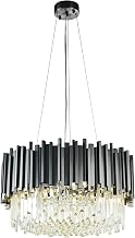 Black Chandelier - 8 Light Modern Crystal Chandelier for Dining Room & Living Room