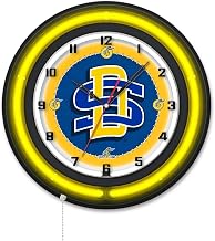 Holland Bar Stool Clk19BKSDakSt NCAA 19 in. Dia. South Dakota State University Double Neon Wall Clock Black