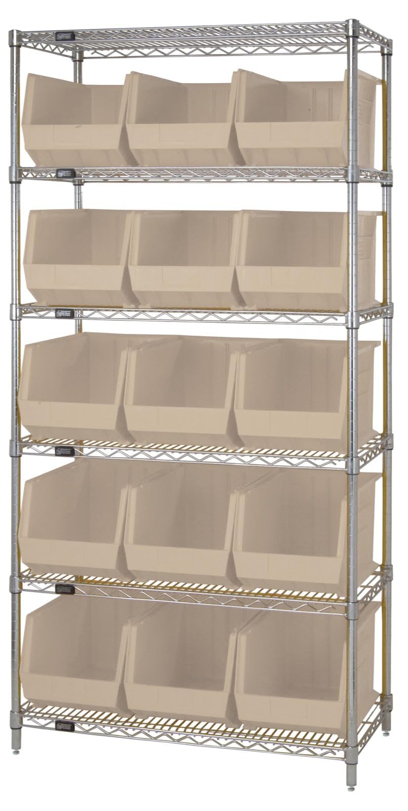 QUANTUM STORAGE SYSTEMS Ivory / 18L x 11W x 10H / Ultra Stack & Hang Open Storage Bins
