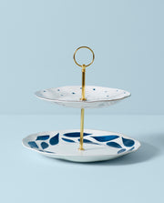 Blue Bay 2-Tiered Server by Lenox – 3.05 LB, Porcelain, Model 890202