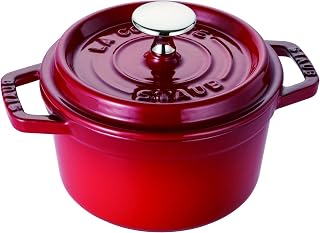 STAUB La Cocotte Round 40510-250 Pico Cocotte Round Cherry, 5.5 inches (14 cm), Small, Both Handed Casting, Enameled Pot, Induction Compatible, Japanese Authentic Product