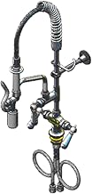 T&S Brass MPY-2DCN-06 Mini Pre-Rinse with B-0107-C 6-Inch Swing Nozzle Club Handles 6-Inch Wall Brkt Flex Lines