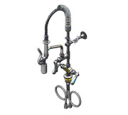 Mini Pre-Rinse with B-0107-C 6-Inch Swing Nozzle Club Handles 6-Inch Wall Brkt Flex Lines by T&S Brass – brass, Model MPY-2DCN-06