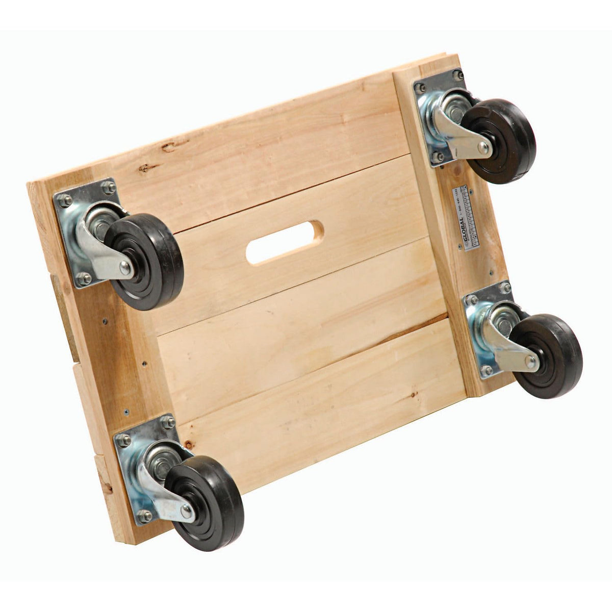 Hardwood Dolly with Solid Deck by Global Industrial – 36.5"L x 24"W x 5"H, Wood, Brown, Model 952156