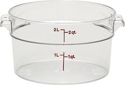 Cambro RFSCW2135 Camwear 2-Quart Round Food Storage Container, Polycarbonate, Clear, NSF