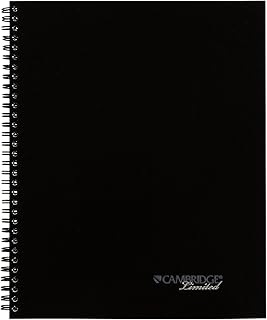 Cambridge Limited Business Notebook with QuickNotes, Legal Ruled Paper, 8" x 11", 80 Sheets, Flexible Soft Touch Cover, Wirebound, Gray (06066)