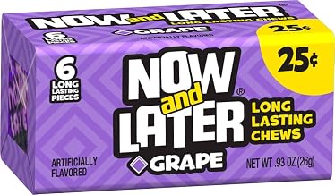 Now and Later Grape Long Lasting Chew Candy - 24 per pack -- 12 packs per case.