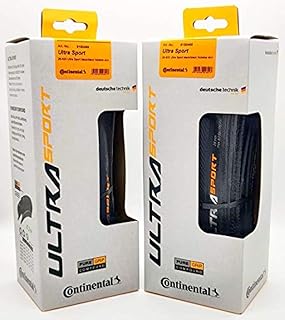 Continental Ultra Sport III - Black - Road Bike Tire | Versatile Road Tire with Modern Tread Design - E25 Ebike Rated - PureGrip, 2 Pack