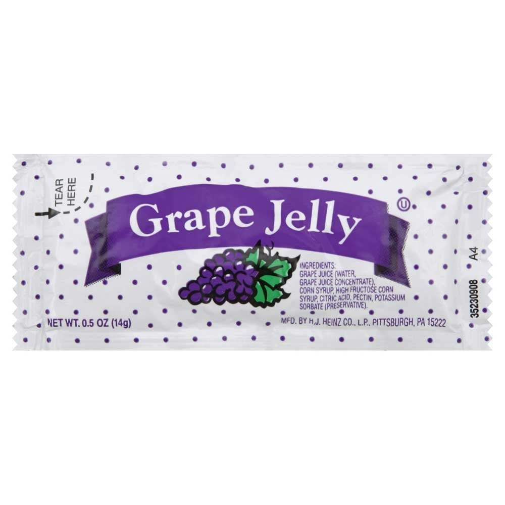 Jelly Grape - Foil Pouch -- 200 Count .5 Ounce by Portion Pac – 7 x 9 x 6 inches, Pack of 200