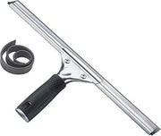 UNGER Professional 12” Stainless Steel Window & Glass Cleaning Squeegee with Replacement Rubber - Cleaning Supplies, Heavy Duty Squeegee for Window Cleaning, Streak Free Results