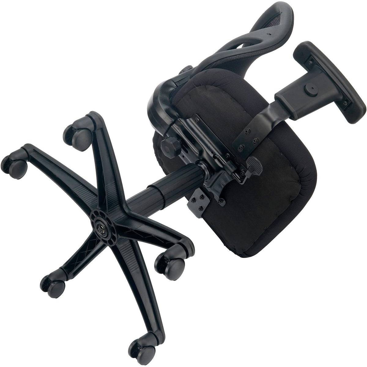 Task Chair with Mesh Back and Fabric Upholstered Seat by Global Industrial – 16.5"H x 17.75"W x 18.5"L, Plastic, Black, Model A2813TM1+22A4