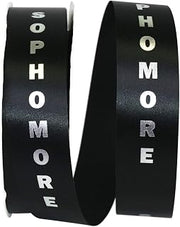 Reliant Ribbon Sophomore Satin Ribbon, 1-3/8 Inch X 100 Yards, Black/silver