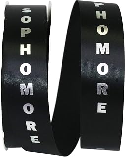 Reliant Ribbon Sophomore Satin Ribbon, 1-3/8 Inch X 100 Yards, Black/silver