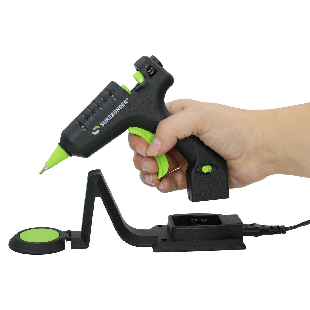 Cordless/Corded High Temperature Mini Hot Glue Gun (CL-195F) With Adtech 100ct-2pk 2-100ct High Temp Mini Size Glue Sticks by Surebonder – Clear