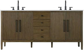 Elegant Kitchen and Bath 72" Double Bathroom Vanity in Hazel Oak