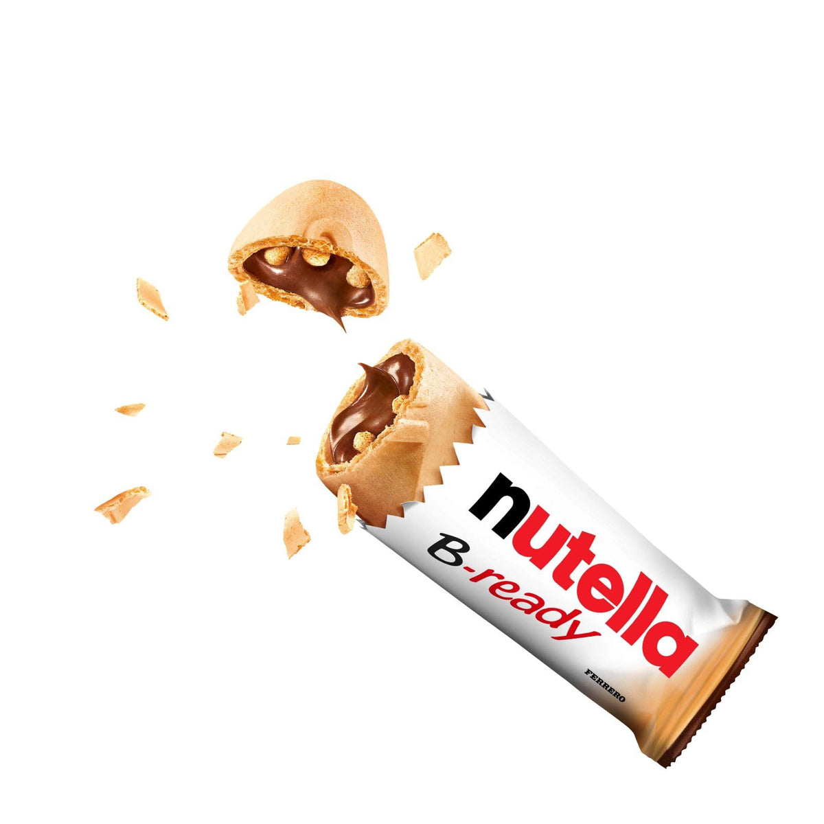 Ferrero: " B-ready - NEW + NUTELLA" Crisp Wafer of Bread Stuffed with Nutella – 4.6 Ounce, Pack of 16