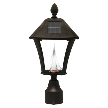 WPD- Rust Free Aluminum Solar Light by Qualarc – 8.5"D x 19"W x 19"H, Aluminum, Black, Model SLBV-1106F