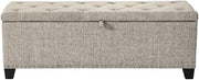 Starlight Canyon Home Light Brown Rectangular Upholstered Ottoman Bench – Tufted Lift-Top Ottoman with Hidden Storage, 48 Inch Wide Bench for Bedroom