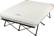 Coleman Queen-Size Airbed Cot Combination, Folding Air Mattress with Steel Frame & Side Table, Battery Pump Included, Great for Camping, Lounging, Elevated Sleeping, Guests, & More