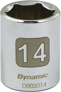 Dynamic Tools 1/4" Drive 6 Point Metric, 14mm Standard Length, Chrome Finish Socket