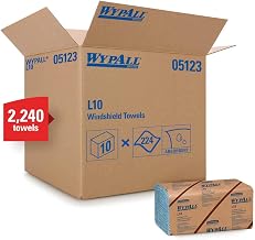 Wypall 05123 L10 Banded Windshield Towels, 1-ply Paper, Blue, 9.1 x 10.25 in. (224 Towels/Pack, 10 Packs/case)