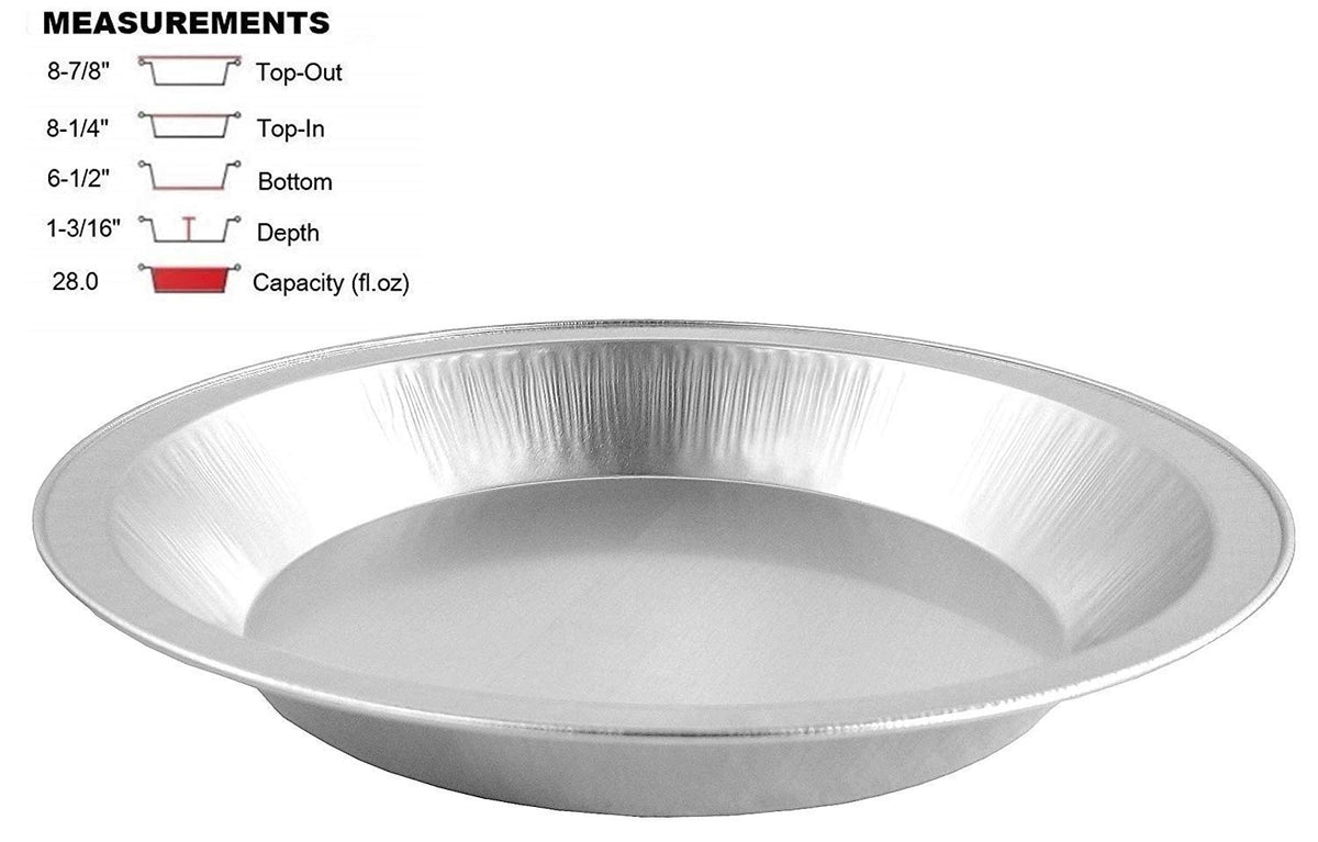 Disposable Smooth-Wall Aluminum Pie Pans Plate Tin - 9" Aluminum Baking Pan for Baking by Handi-Foil – 9", 28 fluid_ounces, Aluminum, Silver, Model unknown