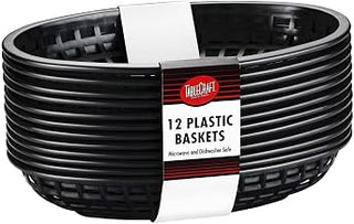 TableCraft C1074BK Classic Black Cash & Carry Oval Basket- 12 / PK