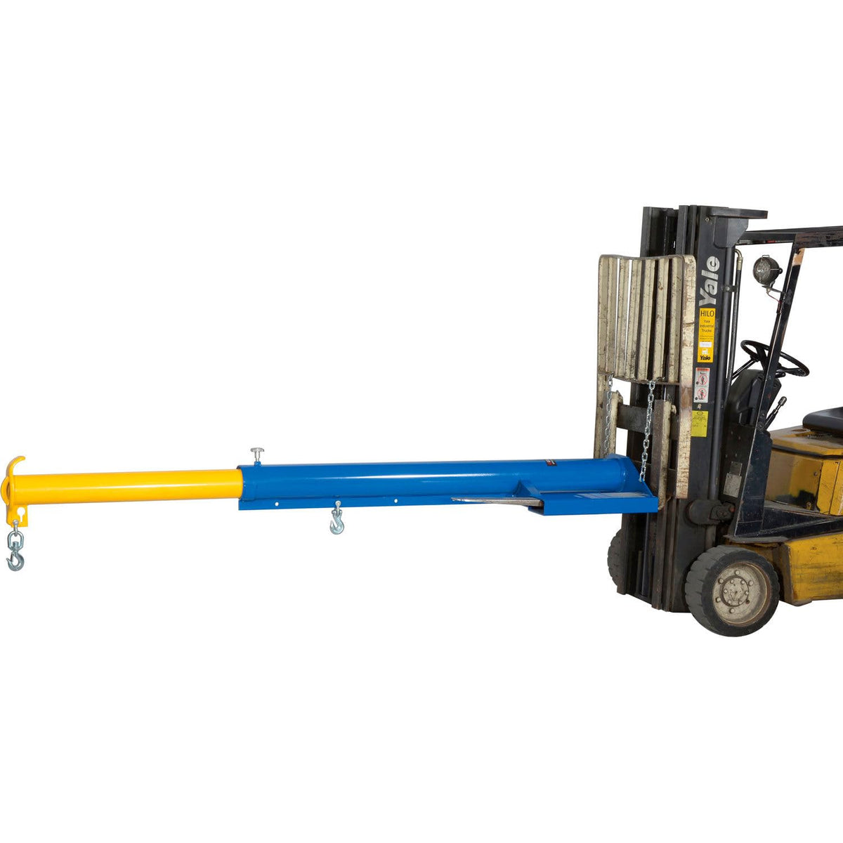 Forklift Telescoping Jib Boom Crane by Global Industrial – 86.6"L x 32"W x 12.2"H, Alloy Steel, Blue, Model F7723