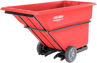 Global Industrial Forkliftable Extra HD Plastic Tilt Truck, 2000 Lbs. Cap, Red
